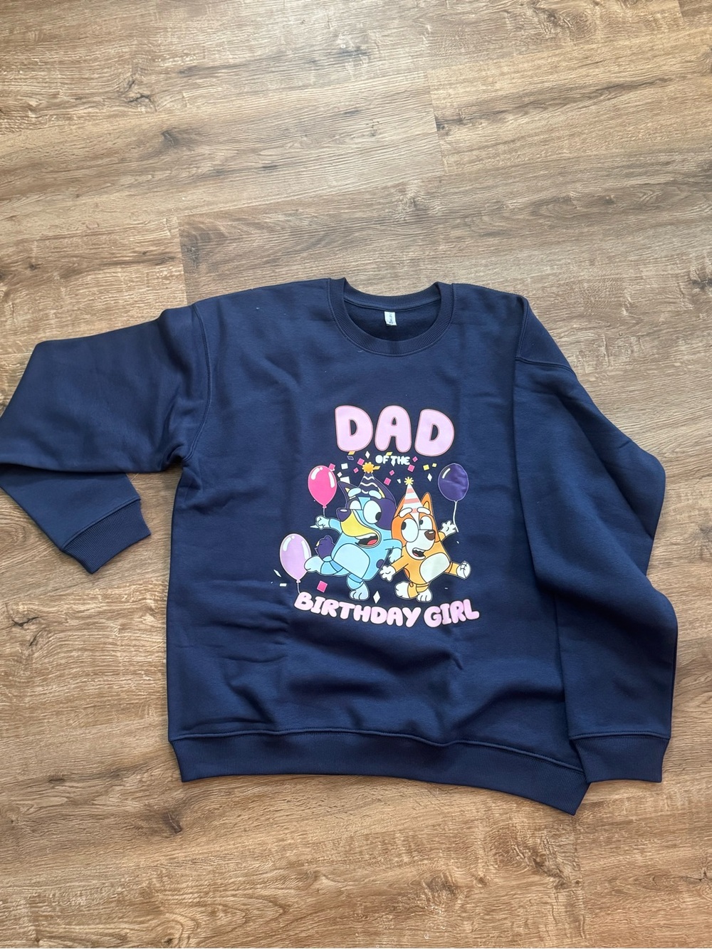Dad of the Birthday Girl Navy Graphic Sweatshirt